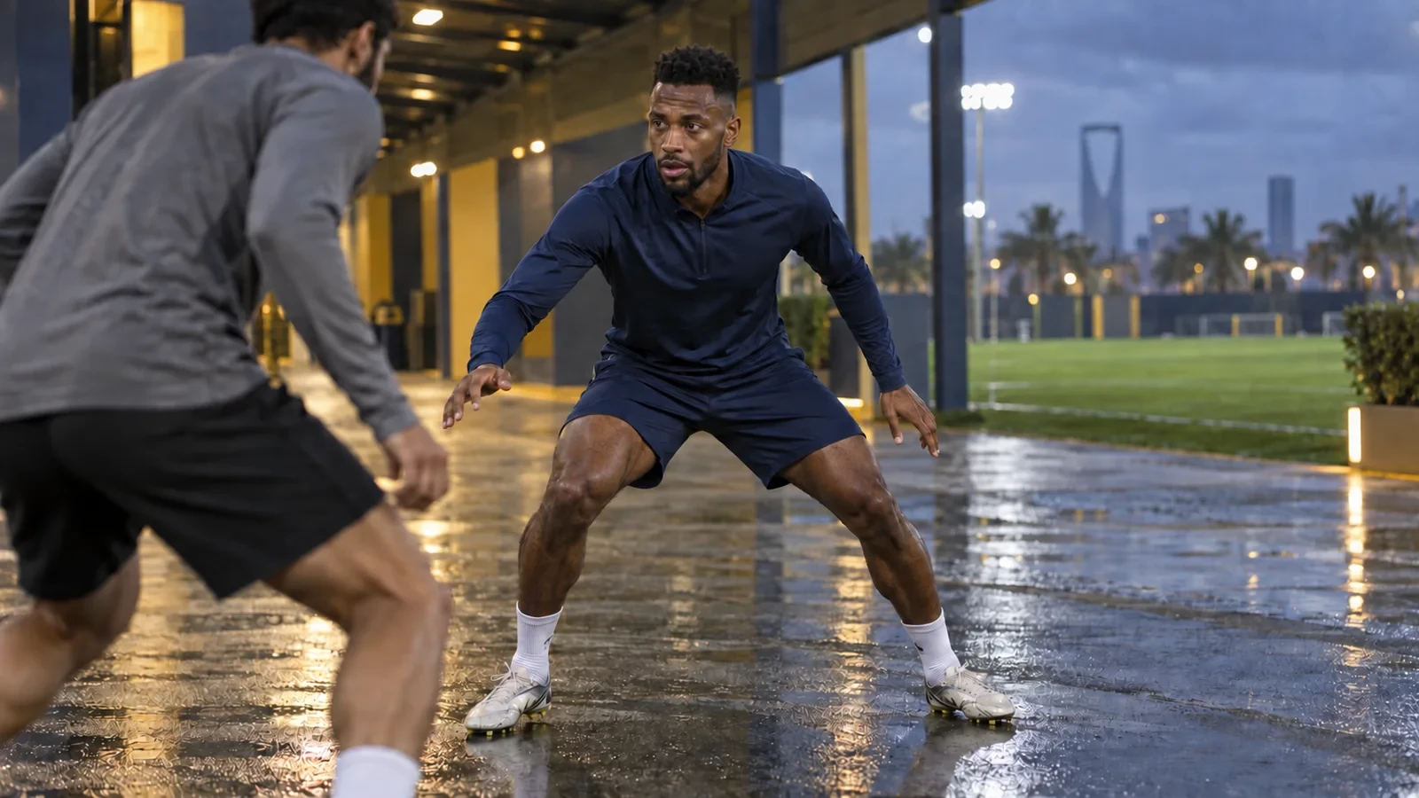 Asser Housawi tập phòng ngự một đối một tại Al Nassr