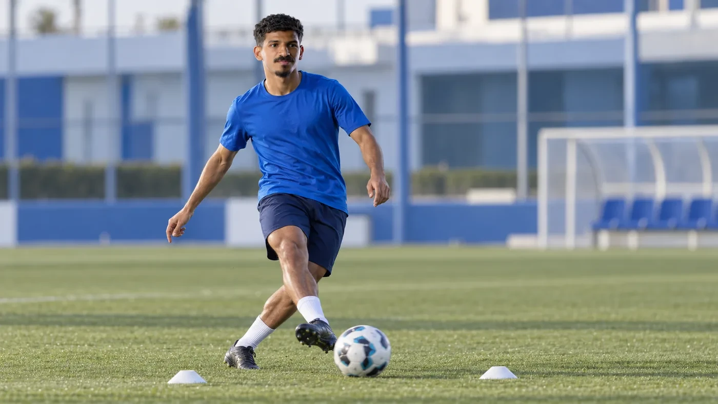 Mohammed Mahzari chuyền chéo từ vị trí tiền vệ phòng ngự
