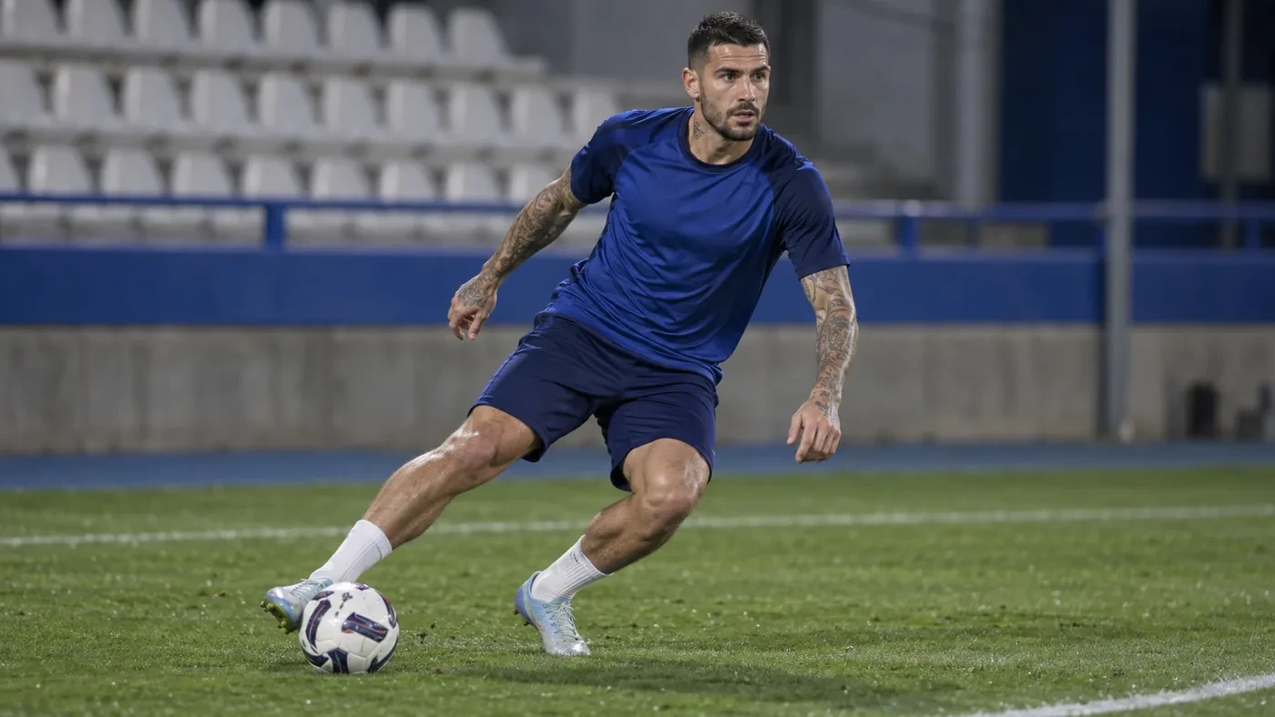 Theo Hernández lùi về can thiệp bóng trong pha chuyển trạng thái