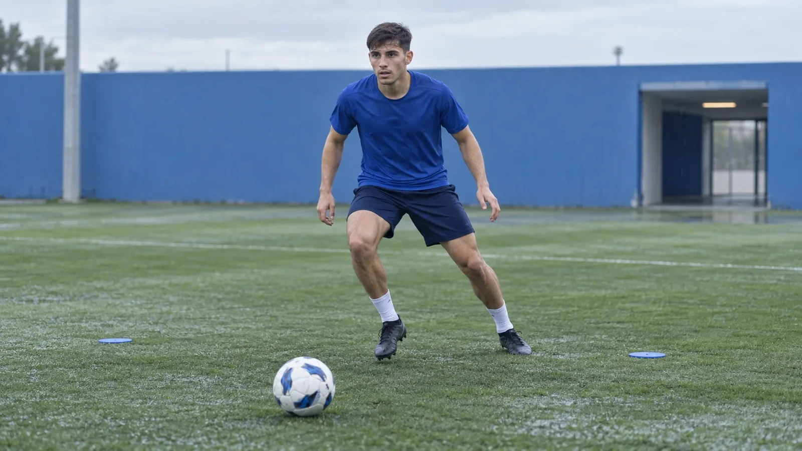 Yusuf Akçiçek tập tư thế phòng ngự tại Al Hilal