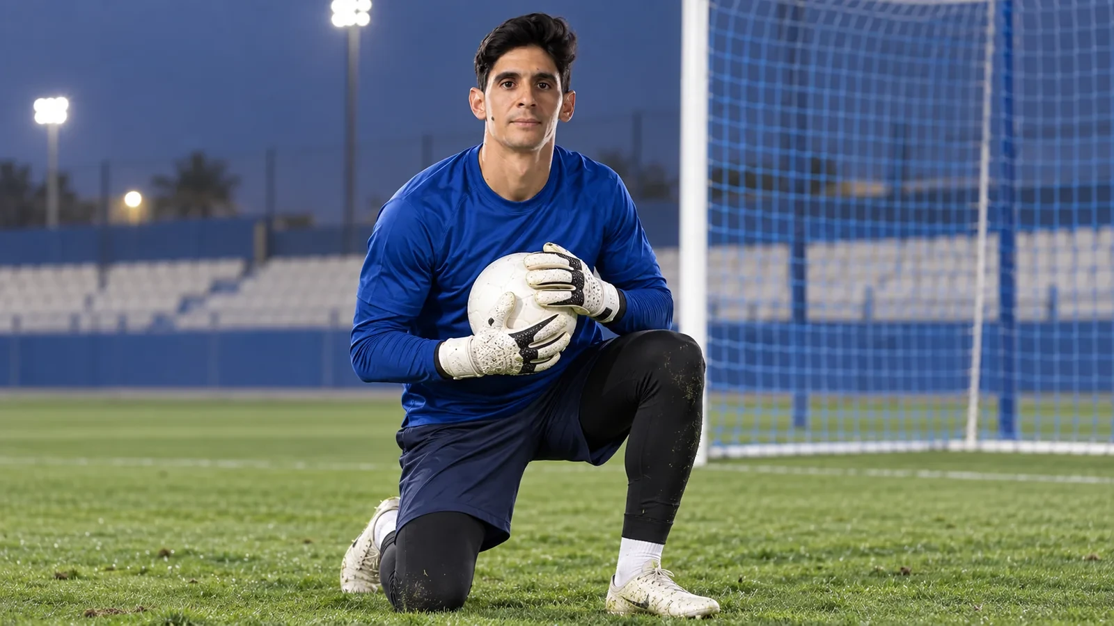 Yassine Bounou giữ bóng sau pha cứu thua trong buổi tập Al Hilal