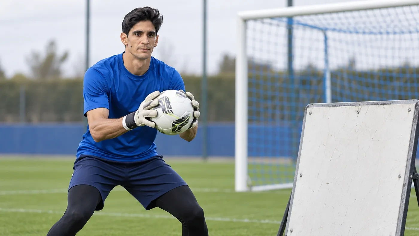 Yassine Bounou tập bắt bóng phản xạ tại Al Hilal