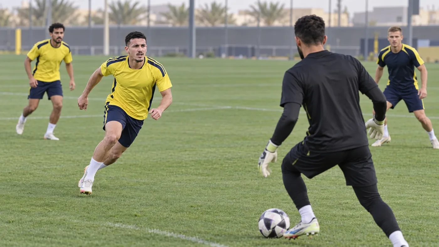 Abdullah Al-Hamdan dẫn hướng pressing về phía thủ môn