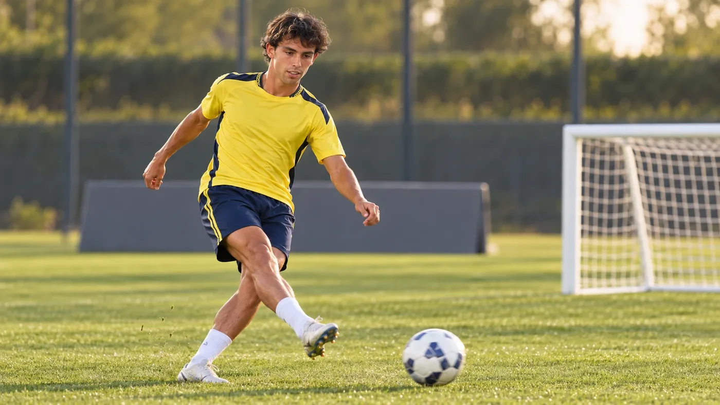 João Félix tập dứt điểm đặt lòng vào khung thành nhỏ