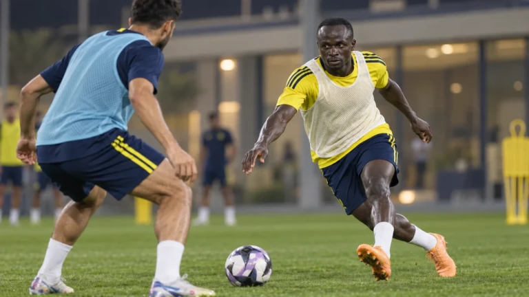 Sadio Mané tăng tốc trên đường pressing cong trong buổi tập Al Nassr